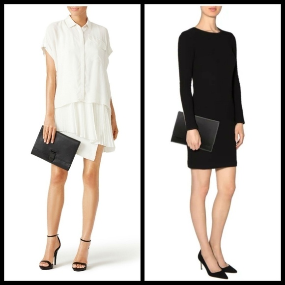 💕OPENING CEREMONY💕 Nokki  Leather Hand Clasp Clutch Bag Black NWT - Picture 6 of 8